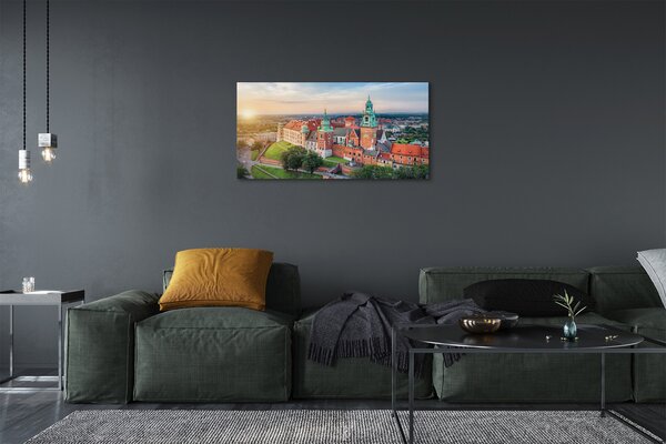 Tablouri canvas castel Cracovia panorama răsărit de soare