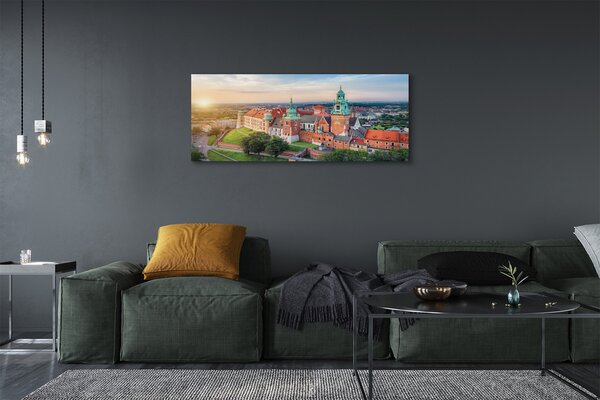 Tablouri canvas castel Cracovia panorama răsărit de soare