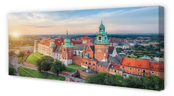 Tablouri canvas castel Cracovia panorama răsărit de soare