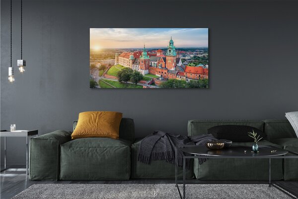 Tablouri canvas castel Cracovia panorama răsărit de soare