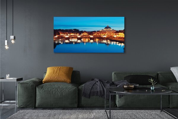 Tablouri canvas Roma River poduri apus de soare