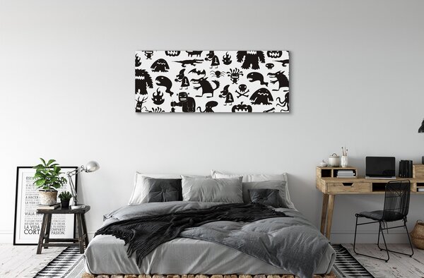 Tablouri canvas fundal alb creaturi negre