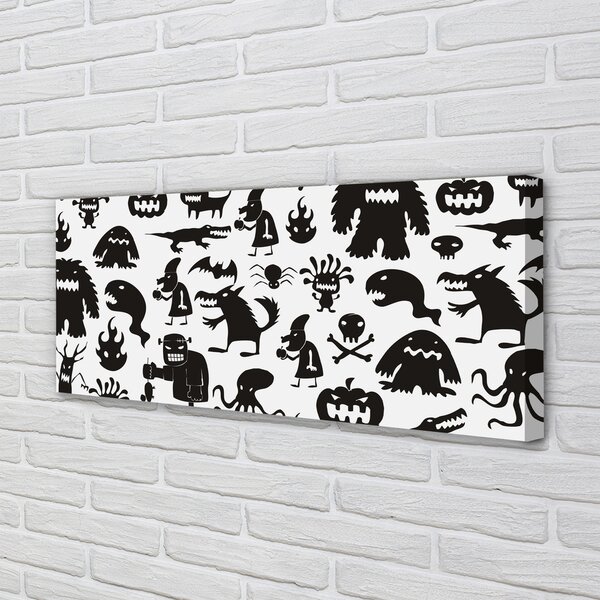 Tablouri canvas fundal alb creaturi negre