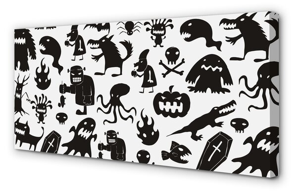 Tablouri canvas fundal alb creaturi negre