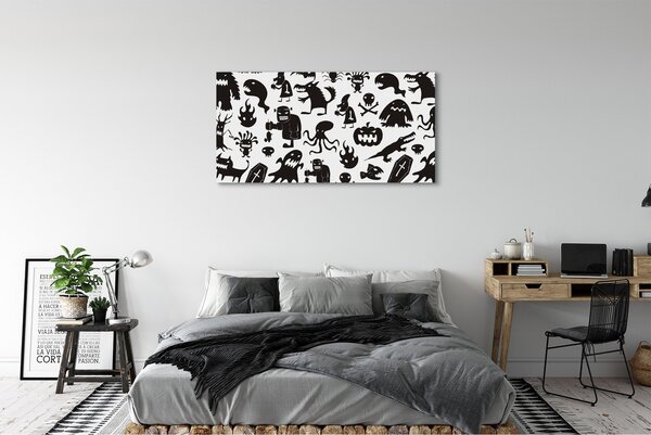 Tablouri canvas fundal alb creaturi negre