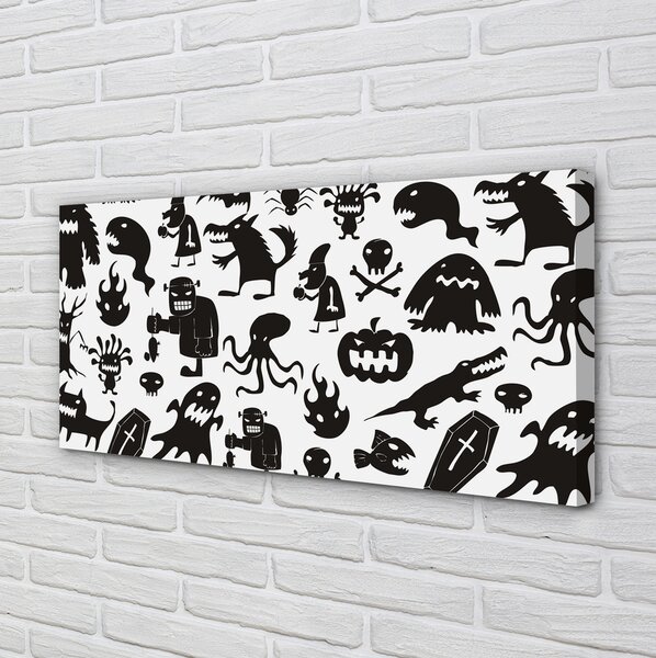 Tablouri canvas fundal alb creaturi negre