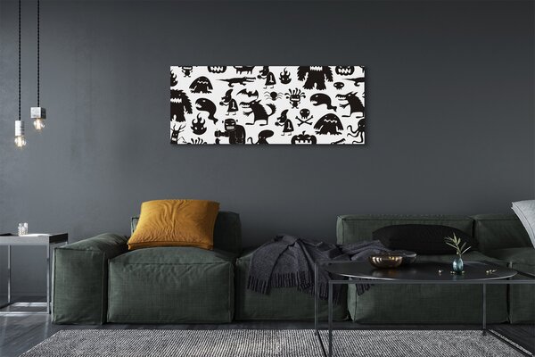 Tablouri canvas fundal alb creaturi negre