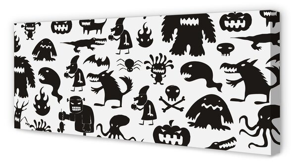 Tablouri canvas fundal alb creaturi negre