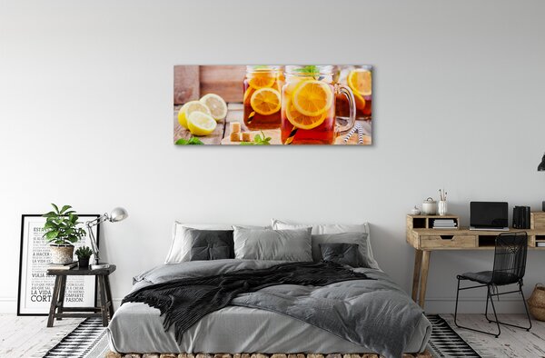 Tablouri canvas Ceai rece citrice paie