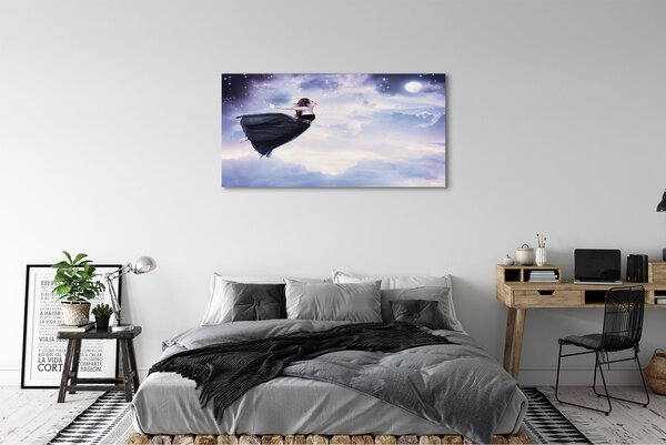 Tablouri canvas Fairy cer nori semilună