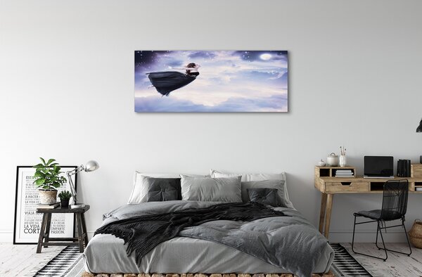 Tablouri canvas Fairy cer nori semilună