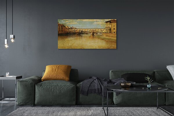 Tablouri canvas clădiri Italia Râul Poduri