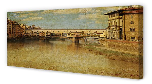 Tablouri canvas clădiri Italia Râul Poduri