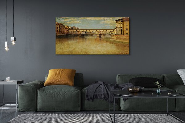 Tablouri canvas clădiri Italia Râul Poduri