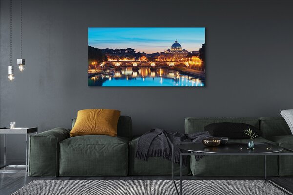 Tablouri canvas poduri fluviale Roma Sunset