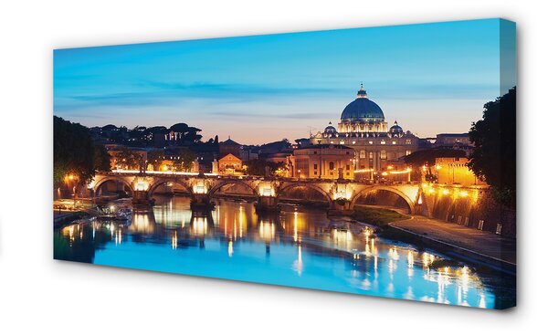Tablouri canvas poduri fluviale Roma Sunset