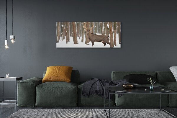 Tablouri canvas pădure de iarnă Deer