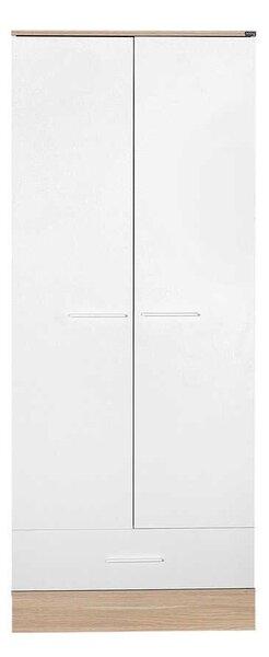 Dulap Haine Adore Base, 2 usi cu sertar si umeras, Alb, 80x198x52 cm