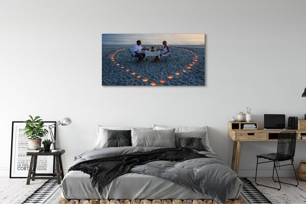 Tablouri canvas Inima cu o pereche de lumânări mare
