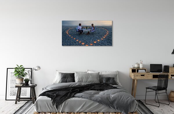 Tablouri canvas Inima cu o pereche de lumânări mare