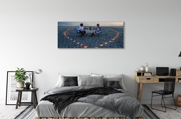 Tablouri canvas Inima cu o pereche de lumânări mare