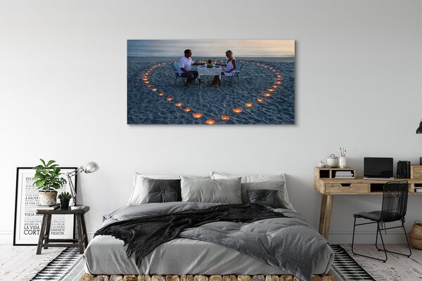 Tablouri canvas Inima cu o pereche de lumânări mare