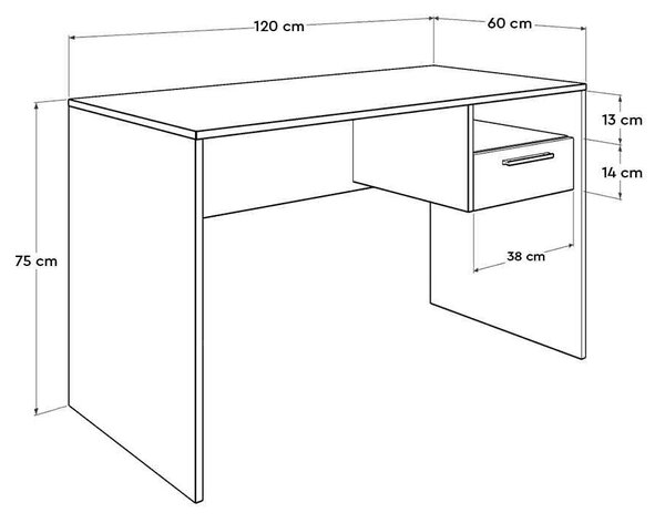 Birou Adore Concept, 120x75x60 cm