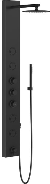 Mexen Ivo, panou de duș cu pipă, negru, 7608-03-70