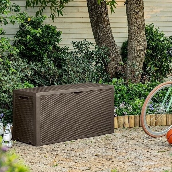 Cutie de depozitare Keter Garden Emily maro, 280 l, 118 x 58 x 45 cm