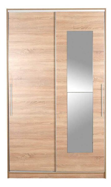 Dulap Haine Adore Elit Plus, 2 usi glisante cu oglinda, Sonoma, 120x207x52 cm