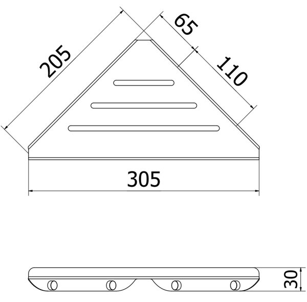 Mexen Diva-C, raft de colț, negru mat, 70A8528-70
