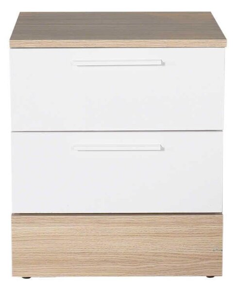 Noptiera Adore Base, 2 sertare, Alb, 45x52x40 cm