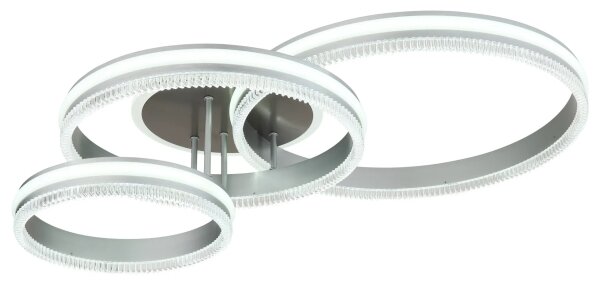 Globo 67377-72 - Lampă de tavan LED dimabilă FRANCINE LED/72W/230V argintie + telecomandă