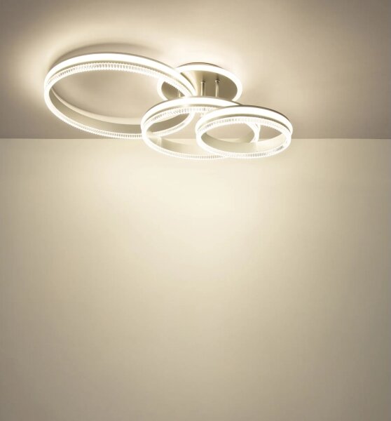 Globo 67377-72 - Lampă de tavan LED dimabilă FRANCINE LED/72W/230V argintie + telecomandă