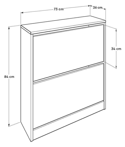 Pantofar Adore Mini, 2 compartimente, capacitate 12 perechi, 73 x 84 x 26 cm