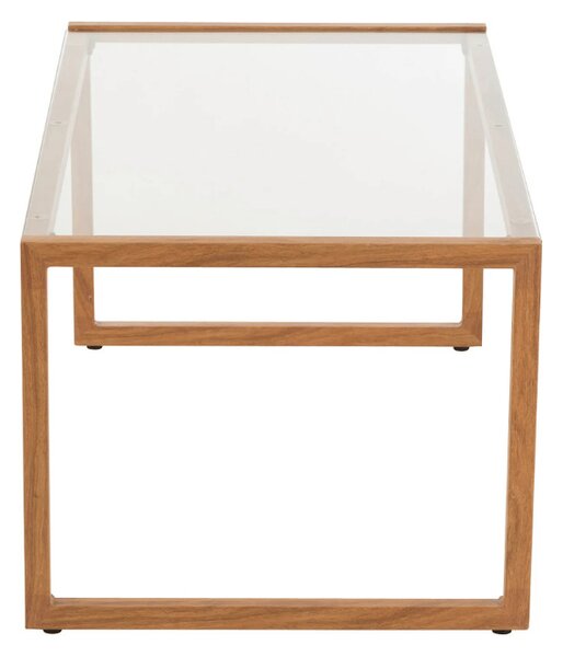 Masuta de cafea NATURELE cu blat de sticla 90x50 cm, maro