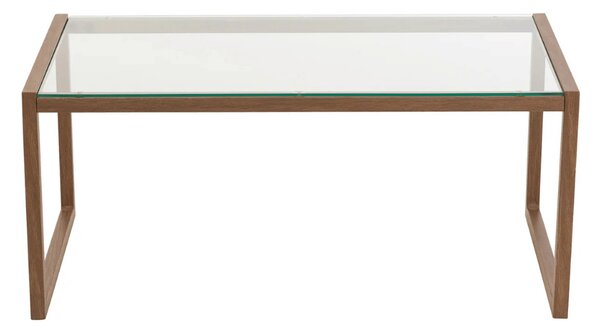 Masuta de cafea NATURELE cu blat de sticla 90x50 cm, maro inchis