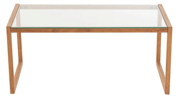 Masuta de cafea NATURELE cu blat de sticla 90x50 cm, maro