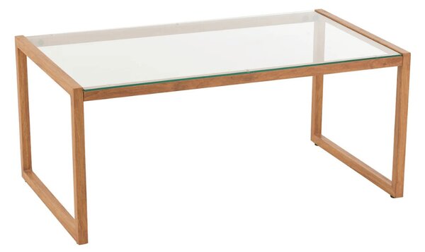 Masuta de cafea NATURELE cu blat de sticla 90x50 cm, maro