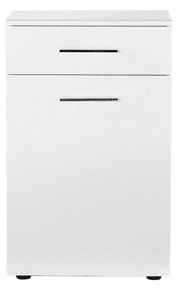Dulap Baie cu cos de rufe Adore Diamond Mini, sertar, Alb Lucios, 52x83x38 cm