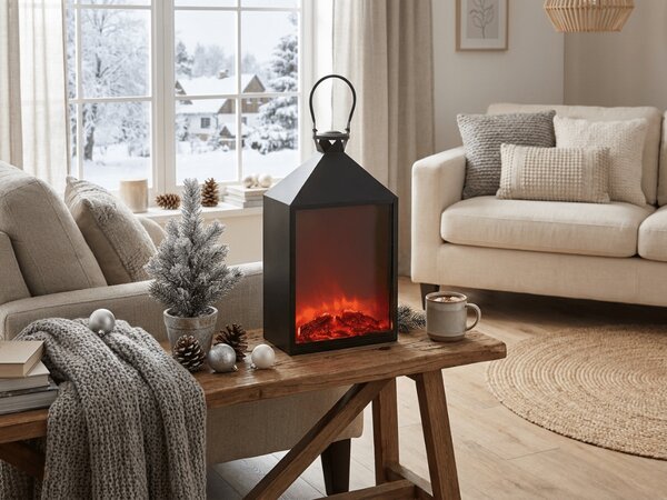 Decoratiune LED lanterna COZY WARM 55x30 cm, neagra