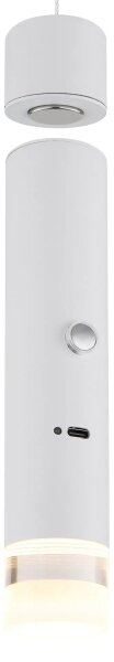 Globo 16060W - Lampă LED dimabilă cu control tactil, reîncărcabilă 2în1 PELO LED/2W/230/5V albă