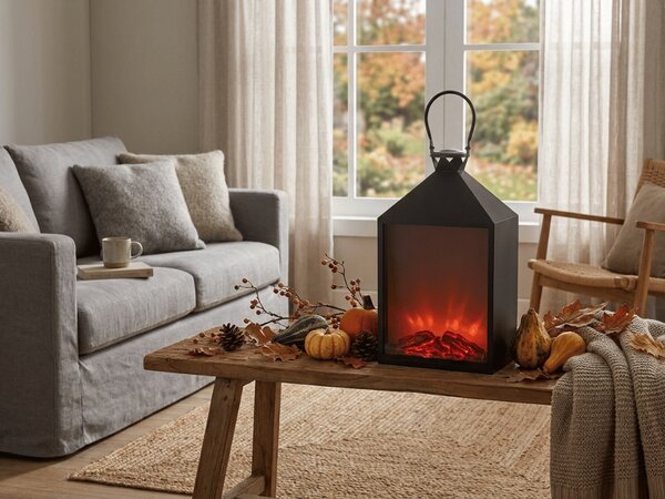 Decoratiune LED lanterna COZY WARM 55x30 cm, neagra