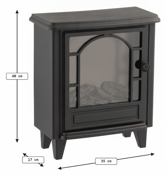 Decoratiune LED semineu COZY WARM 40x35 cm, negru