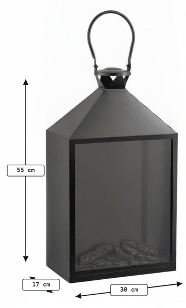 Decoratiune LED lanterna COZY WARM 55x30 cm, neagra
