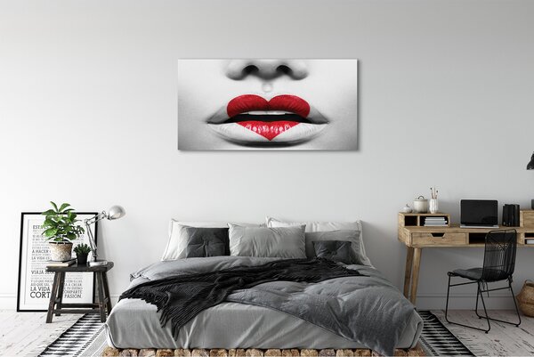 Tablouri canvas buzele Inima femeie