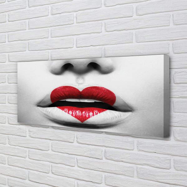 Tablouri canvas buzele Inima femeie