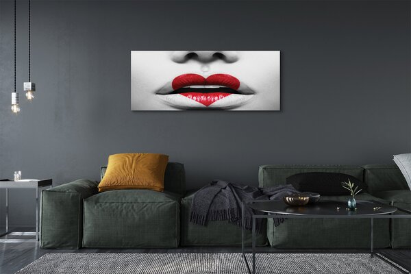 Tablouri canvas buzele Inima femeie