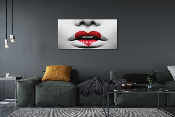 Tablouri canvas buzele Inima femeie