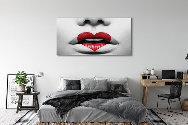 Tablouri canvas buzele Inima femeie